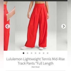 Red Lululemon Lightweight Tennis Mid-Rise Track Pant Full Length